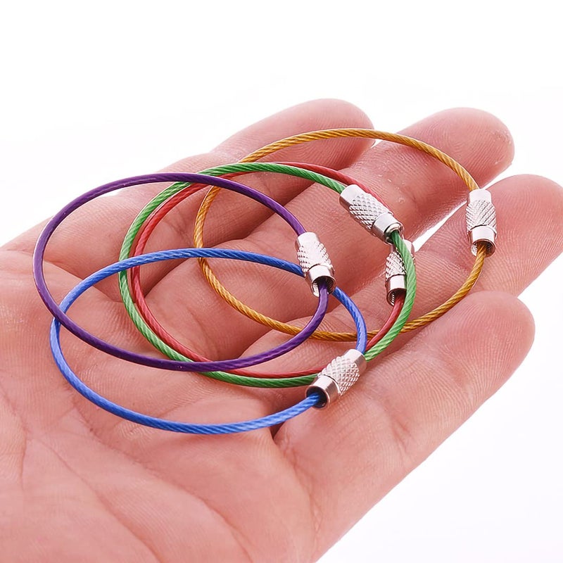CKANDAY Miaostar 20Pcs Wire Keychains, CKANDAY 2mm 4 Inches Colored Key Ring Cable Loops for Hanging Luggage Tags, Keyrings and ID Tag Keepers - Image 3